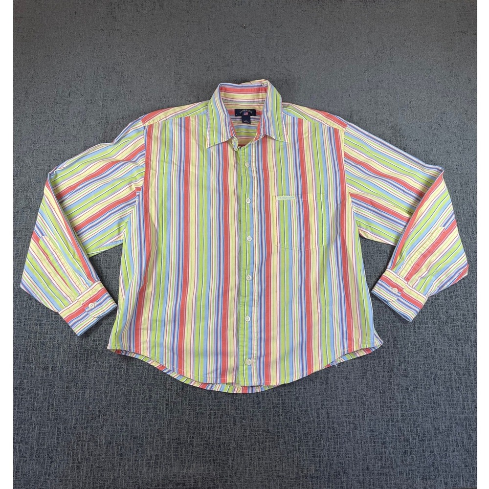 US Polo Assn Womens Multi Color Striped Button Down Shirt Long Sleeve Cotton M
